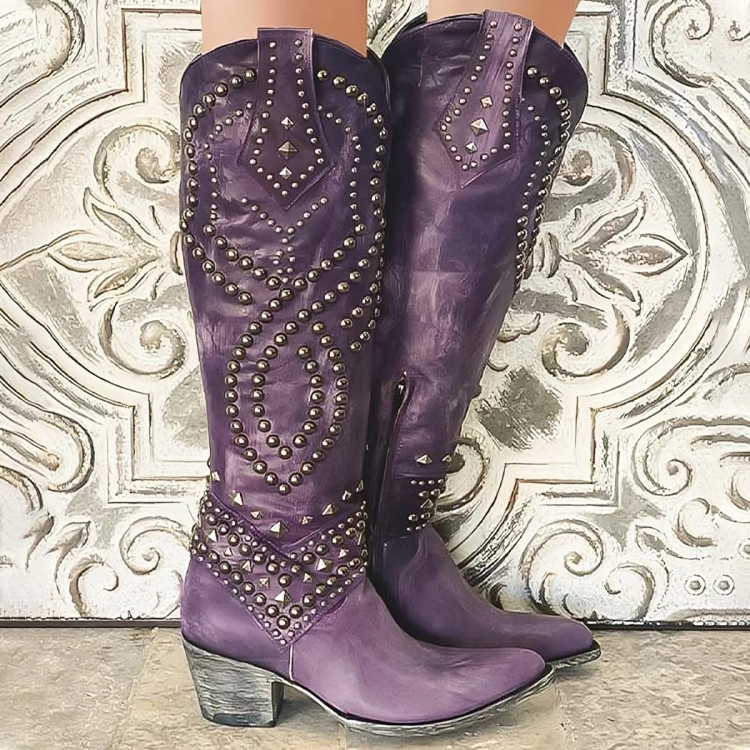 Sleek Western Knee-High Boots