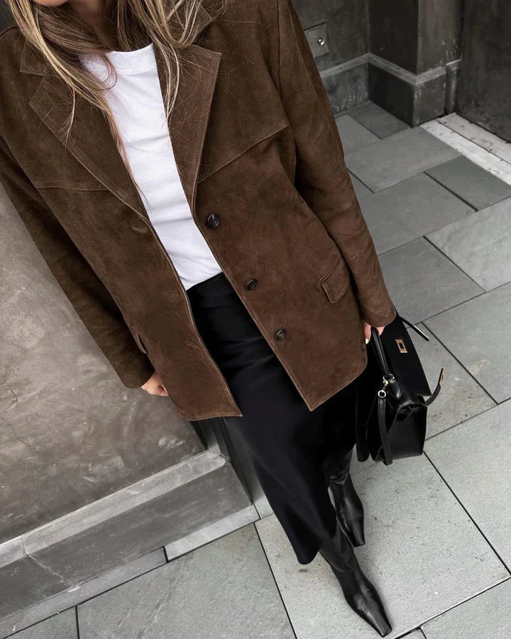 Classic Suede Blazer Jacket
