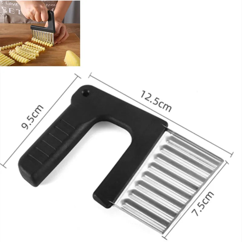 Crinkle Wavy Stainless Steel Vegetable and Fruit Slicer Cutter