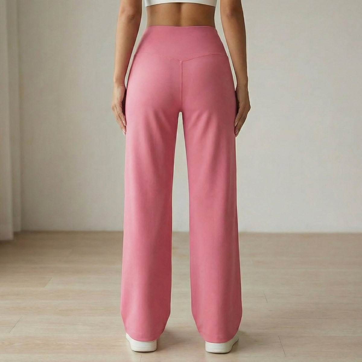 Wide Leg Yoga Pants with Crossover Waistband