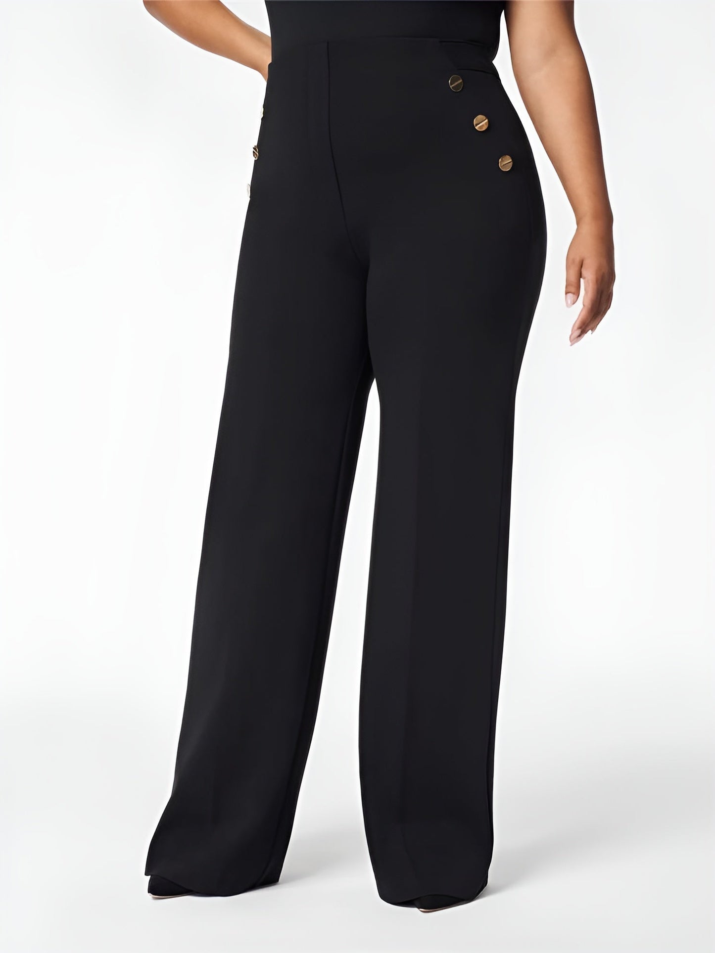High-Waist Wide-Leg Pants with Hidden Belly Comfort