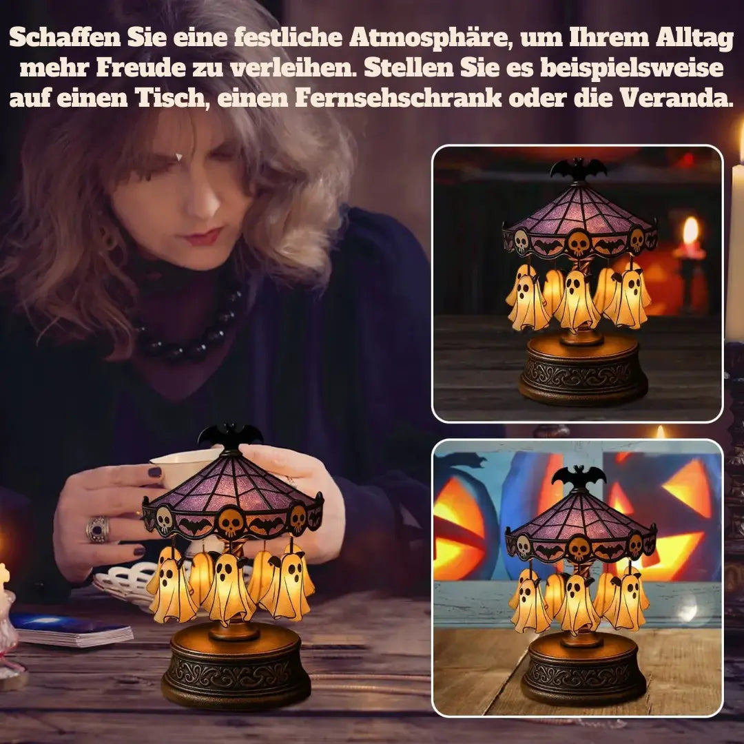 Spooky Halloween Ghost Carousel Light Decor