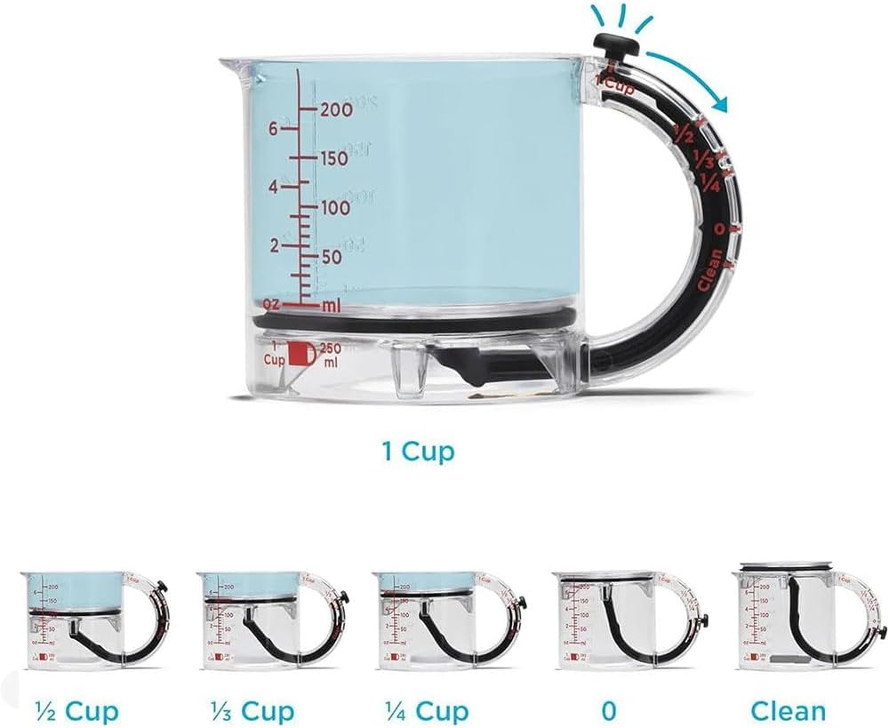 SmartMeasure™ - 4-in-1 Adjustable Measuring Cup for Easy Cooking