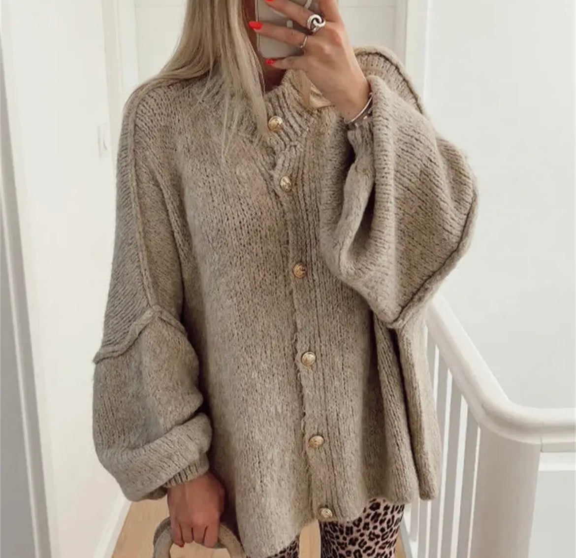 Cozy Oversized Knit Cardigan Sweater