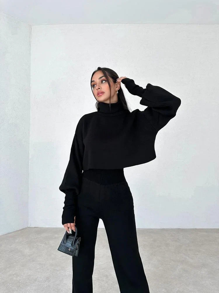 Eaksone™ - Cozy Turtleneck Knit Gloves Set