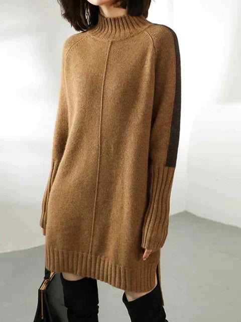 Cozy Knit Turtleneck Sweater Dress
