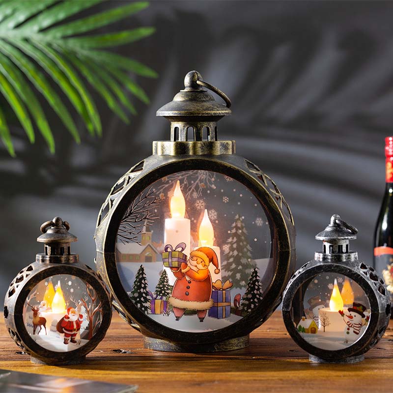Festive LED Christmas Lamp with Snow Glow Effect