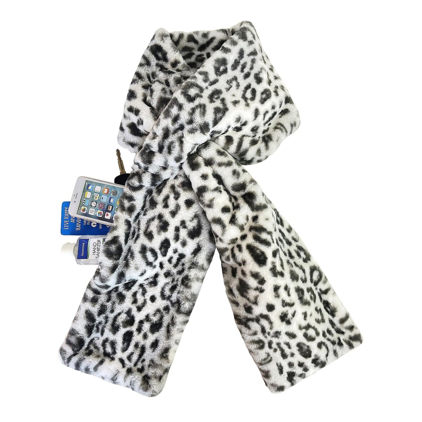 CozyNest™ - Faux Fur Pull-Through Scarf with Hidden Pocket