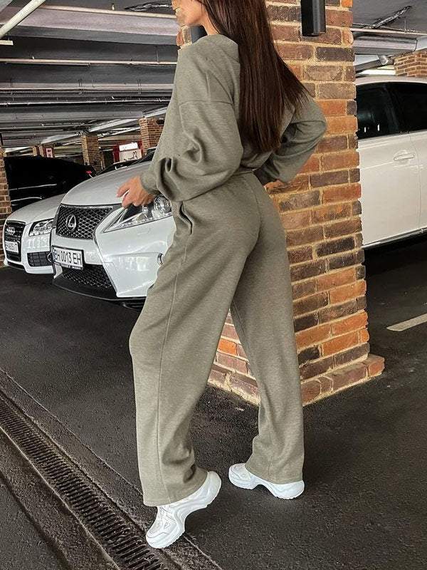 Cozy Casual V Neck Sweater and Pants Set