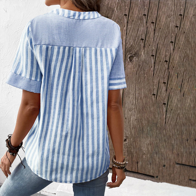 BreezeLine - Casual Striped Blouse
