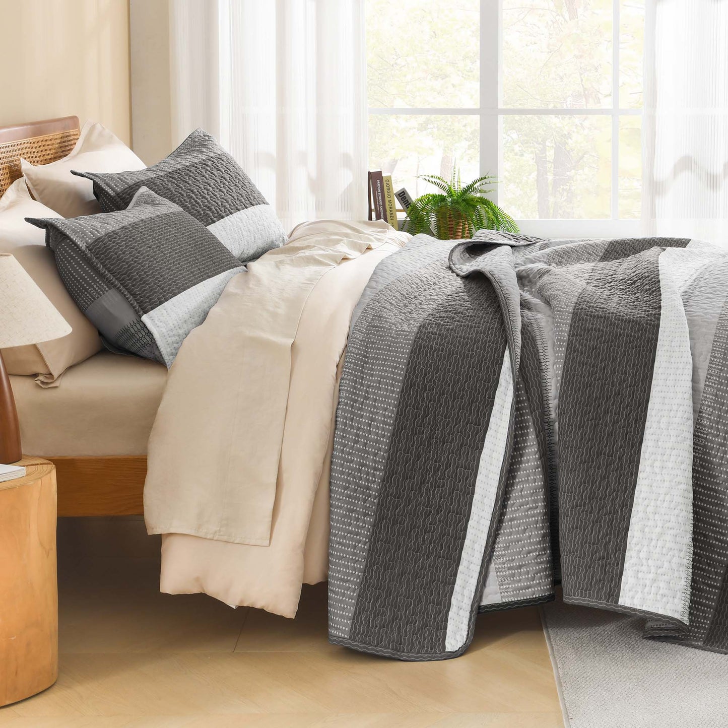 Striped Quilt Set with Cozy Cloudlike Comfort