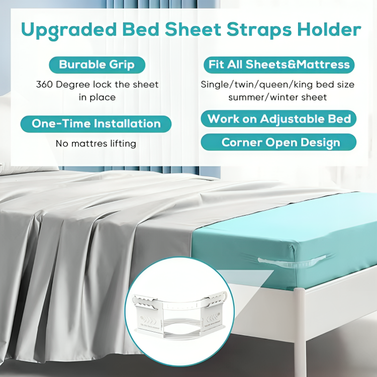 SheetSecure™ - Non-Slip Fitted Sheet Grippers