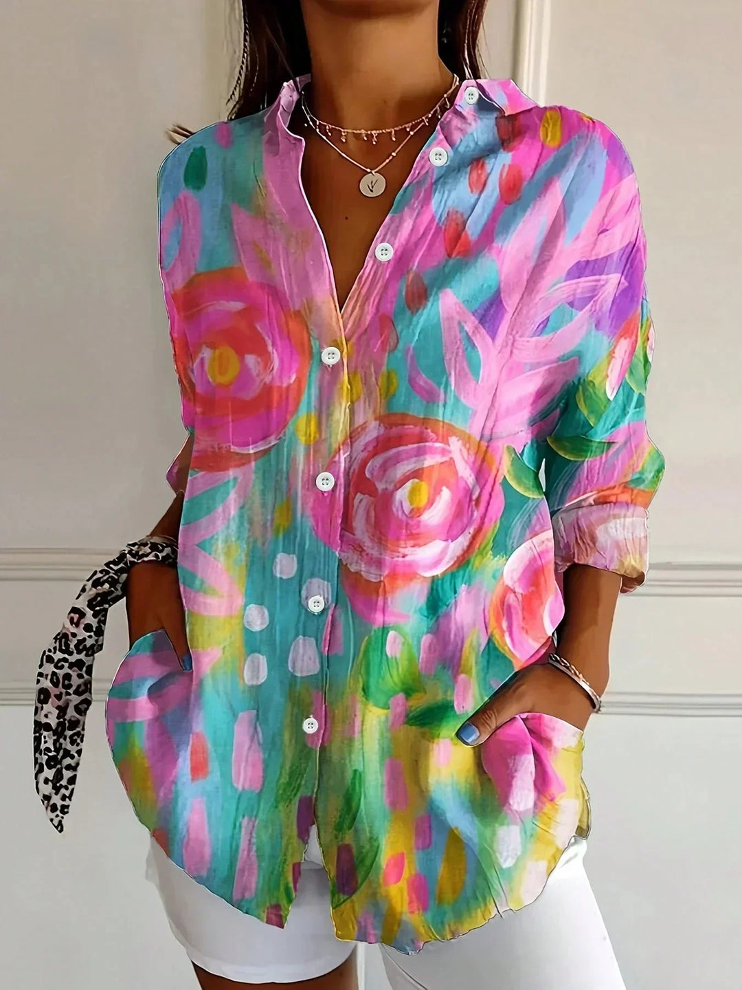 Elegant Long Sleeve Pattern Shirt