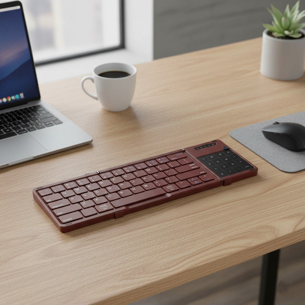 Slim Portable Tri-Fold Bluetooth Wireless Keyboard