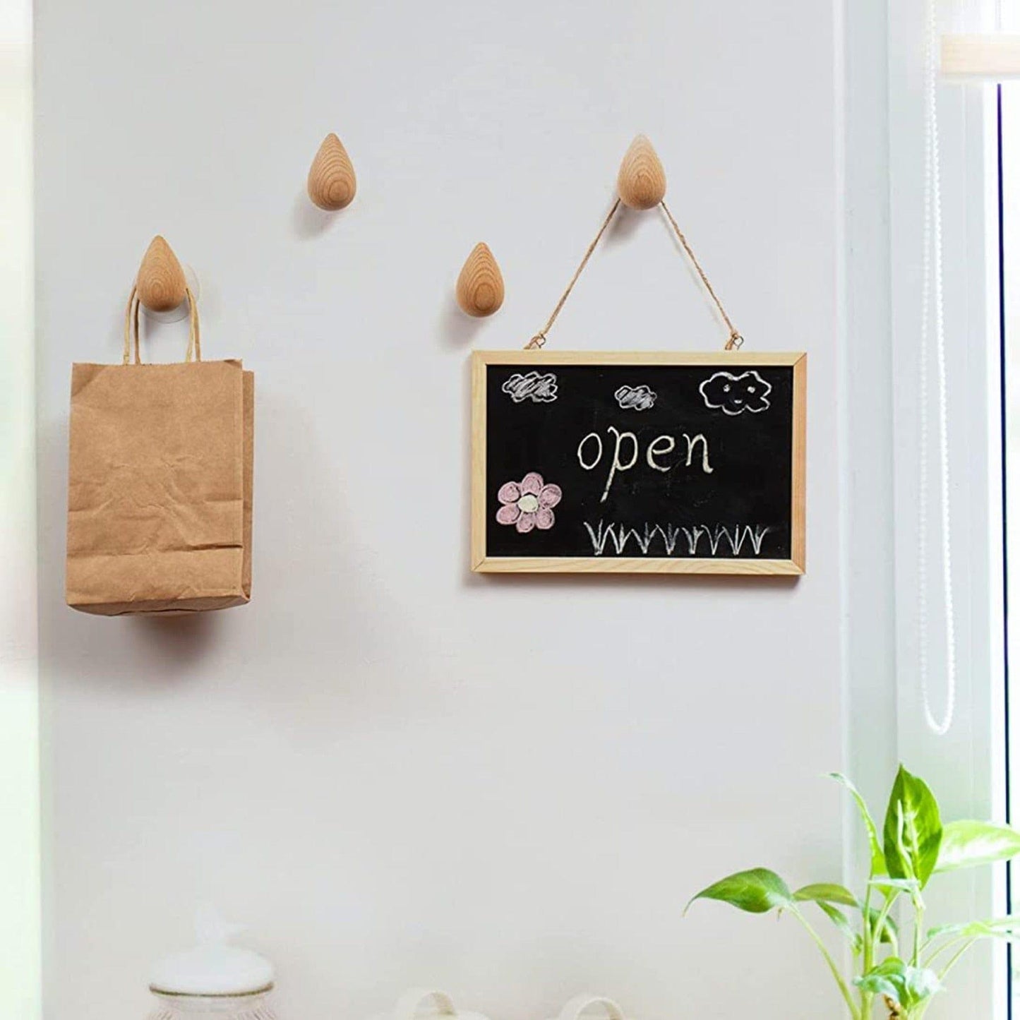 Rustic Minimalist Dew-Shaped Wall Hook Organizer