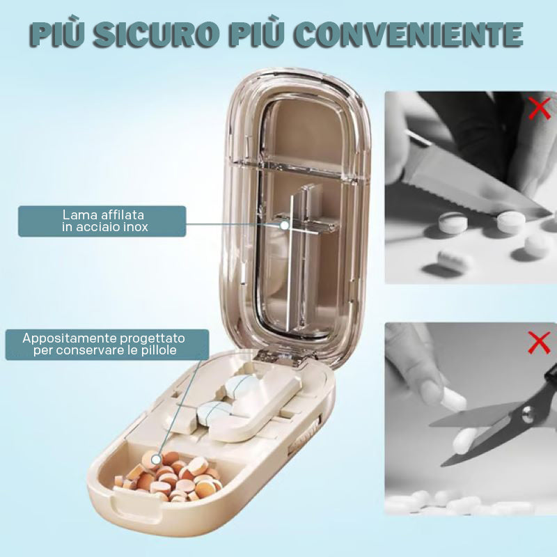 Compact Secure Pill Splitter for Easy Medication Management