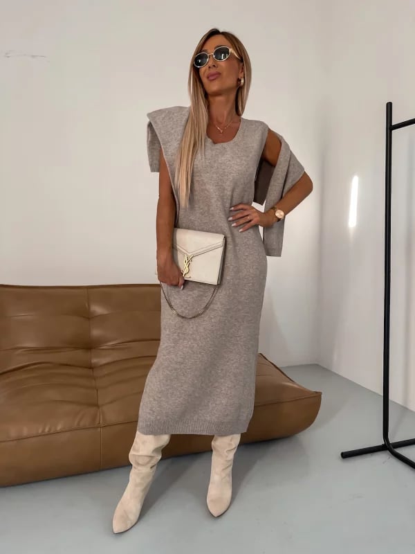 Dress & Turtle Neck Sweater Set