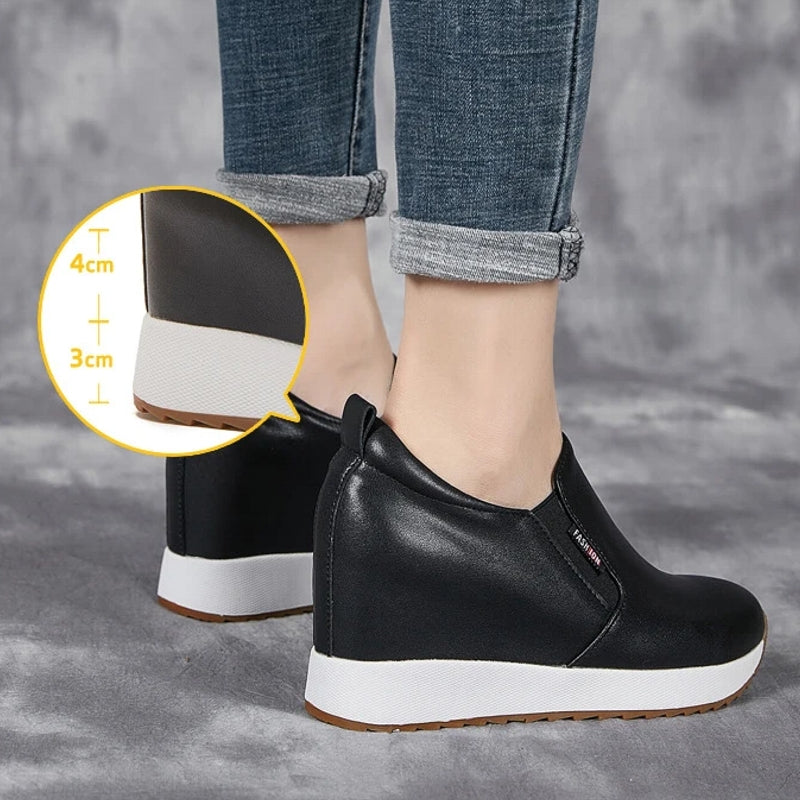 Chic Genuine Leather Ankle Boots with Block Heel