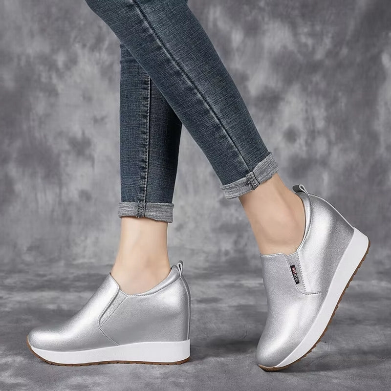 Chic Genuine Leather Ankle Boots with Block Heel