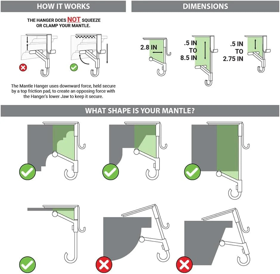 Heavy Duty 2-in-1 Garland and Stocking Hangers for Holiday Decor