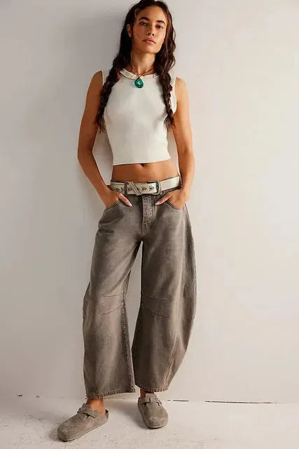 Wide-Cut Casual Winter Jeans for Women