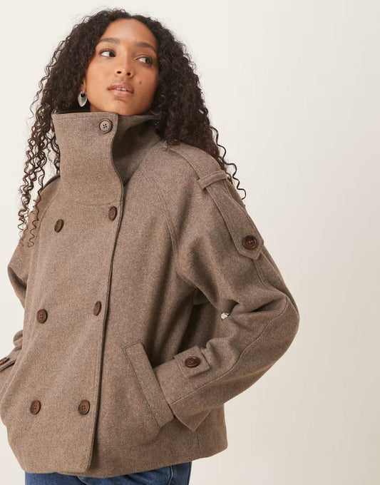 Chic Autumn Wool Pea Coat