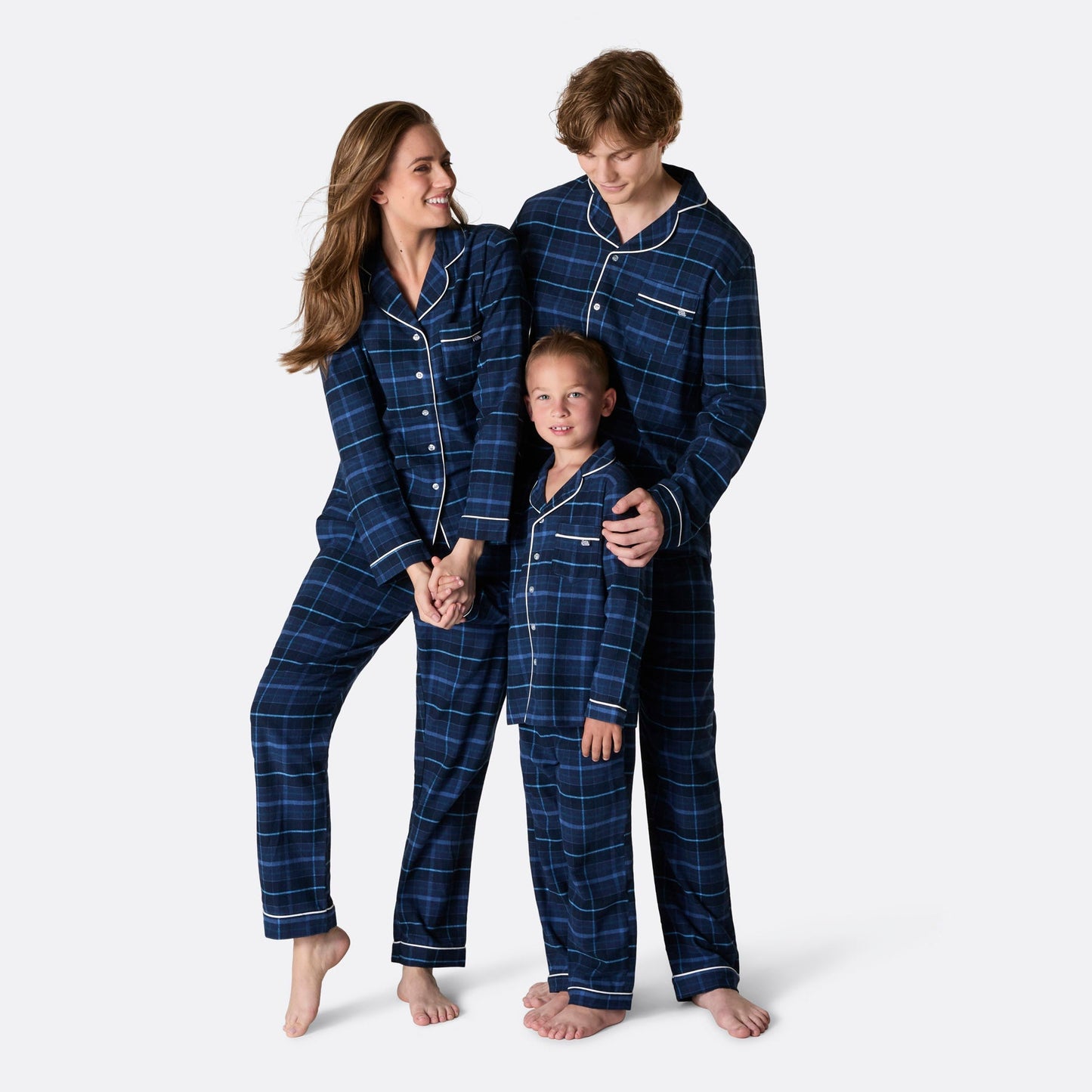 Cozy Blue Flannel Christmas Pajamas for Women