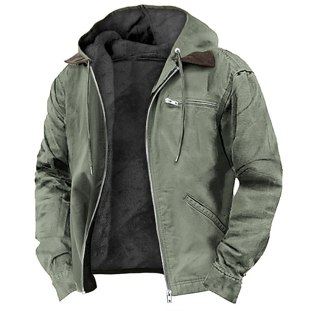 Modern Men's Hooded Jacket with Drawstring Details