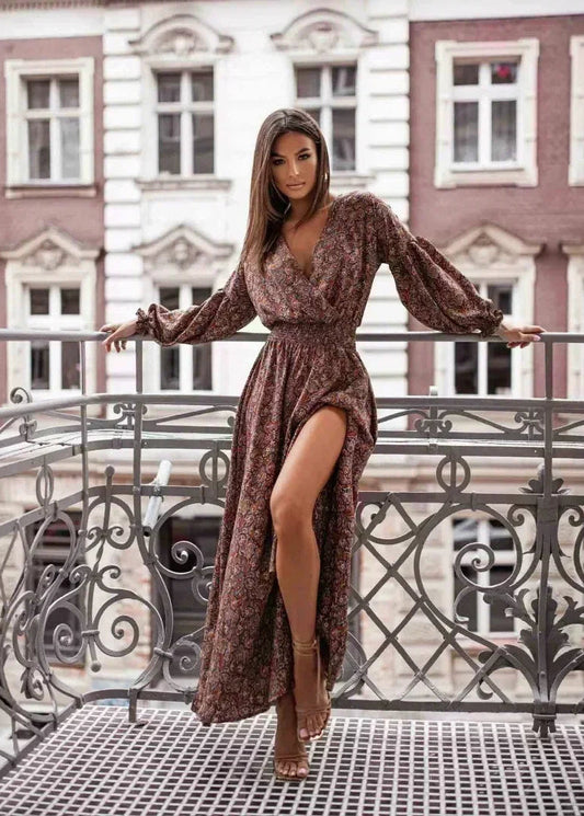 Trendy Coffee-Colored Women's Dress