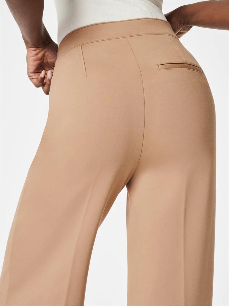High-Waist Wide-Leg Pants with Hidden Belly Comfort