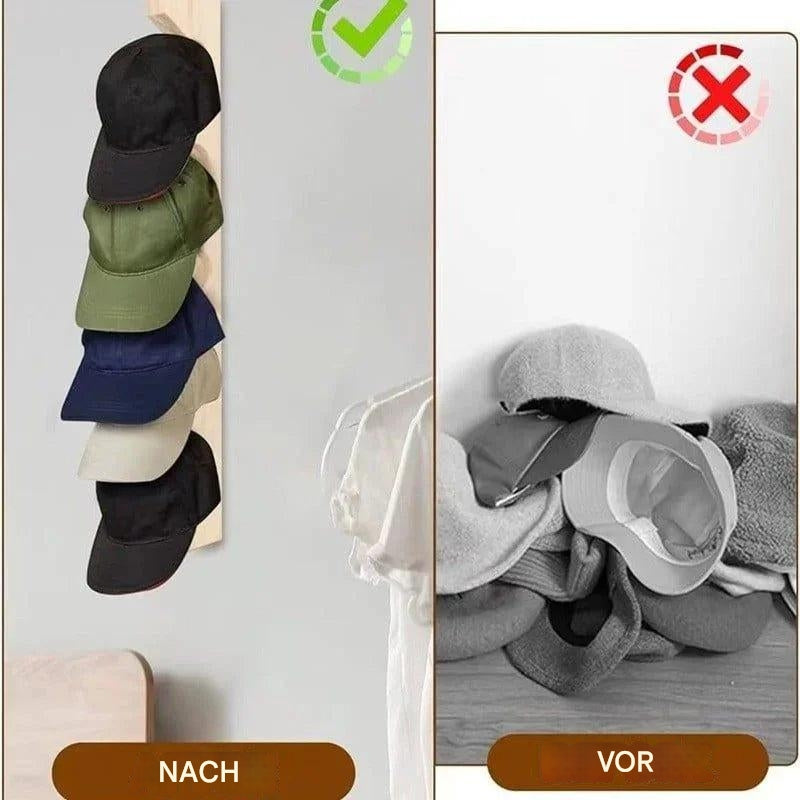 Wall-Mounted Cap Rack Organizer for Stylish Hat Storage