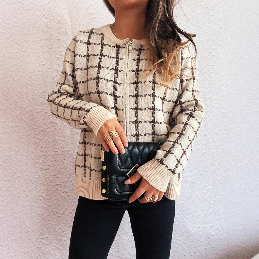Cozy Checked Cardigan with Pockets for Everyday Style