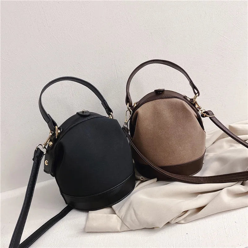 Retro Chic Bucket Shoulder Handbag