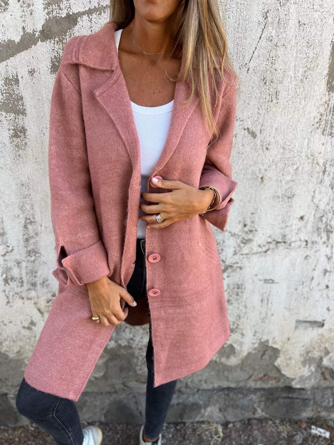Casual Chic Lapel Cardigan with Pockets
