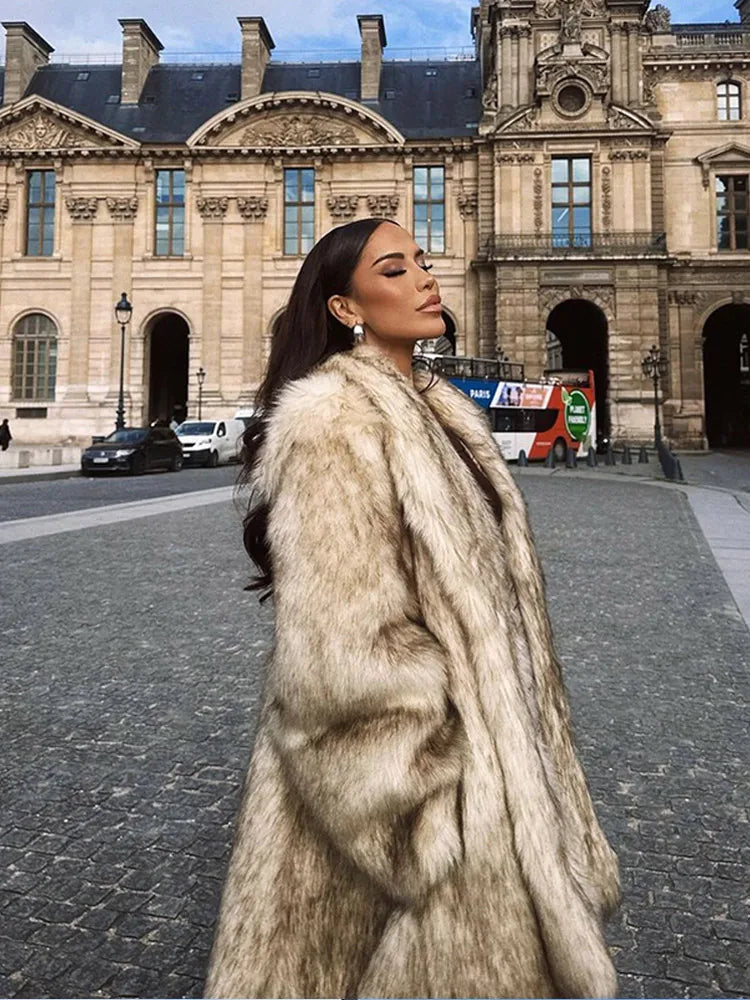 Luxurious Plush Faux Fur Coat