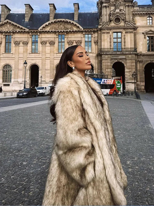 Luxurious Plush Faux Fur Coat