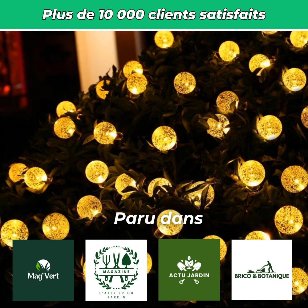 LumiGlow™ Crystal Solar Garland for Magical Outdoor Lighting