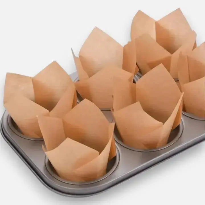 BakeBliss™ - Tulip-Shaped Baking Cups for Elegant Treats