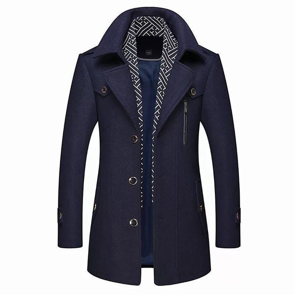 Classic Men's Virgin Wool Coat Elegance