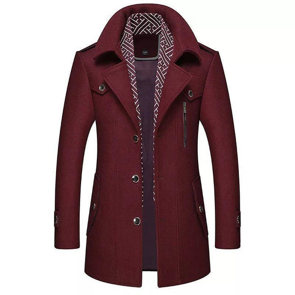 Classic Men's Virgin Wool Coat Elegance
