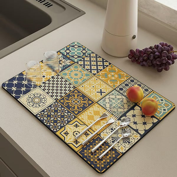 Quick Dry Water Draining Mat for Kitchen and Bathroom