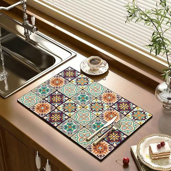 Quick Dry Water Draining Mat for Kitchen and Bathroom