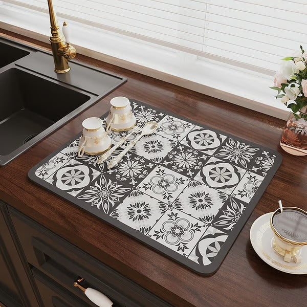 Quick Dry Water Draining Mat for Kitchen and Bathroom