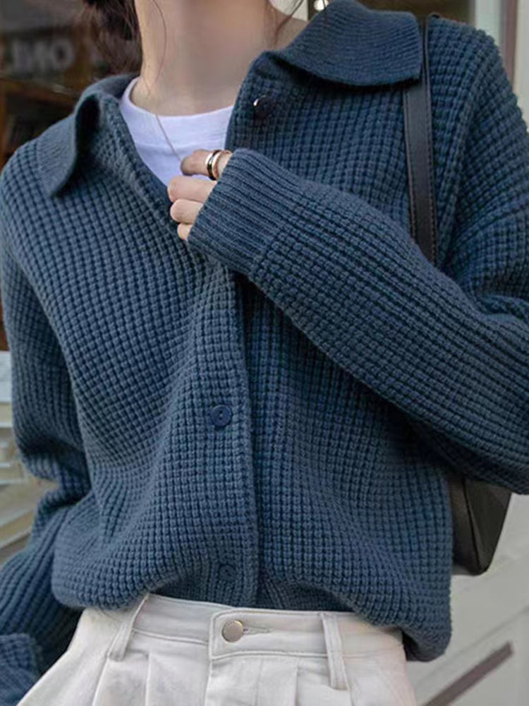 CozyNest™ - Jenna Loose Knit Cardigan Sweater