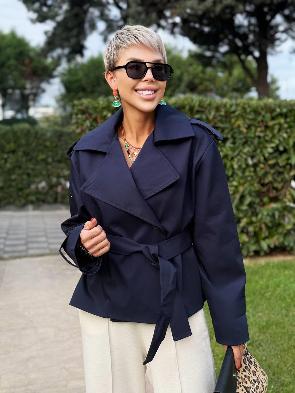 Women's Cropped Belted Blazer