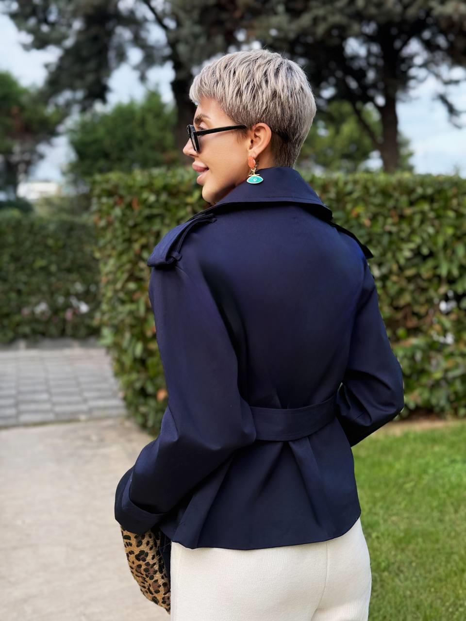 Women's Cropped Belted Blazer