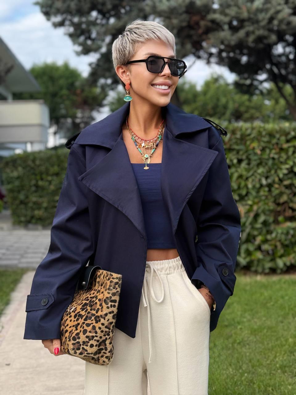 Women's Cropped Belted Blazer