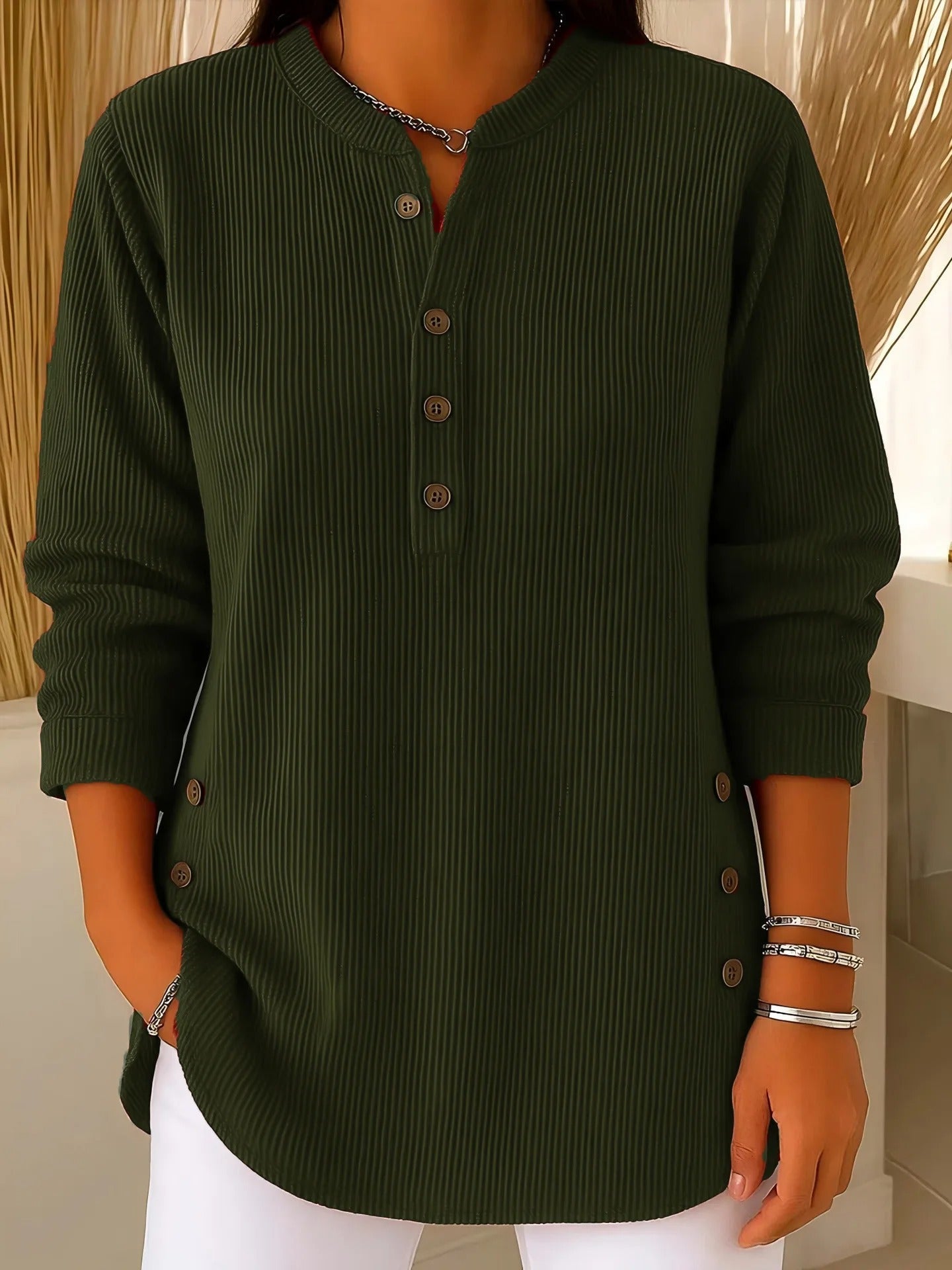 Cozy Sweater with Chic Button Detail