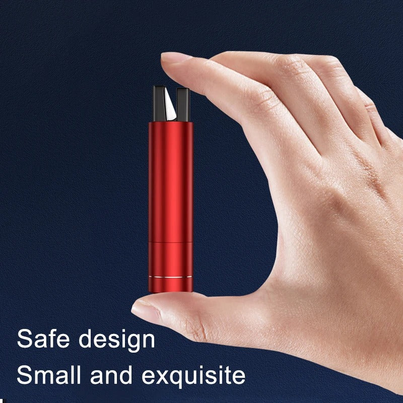 Compact Emergency Car Safety Tool with Glass Breaker and Seatbelt Cutter