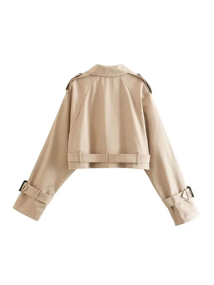 Women's Oversized Cropped Trench Coat